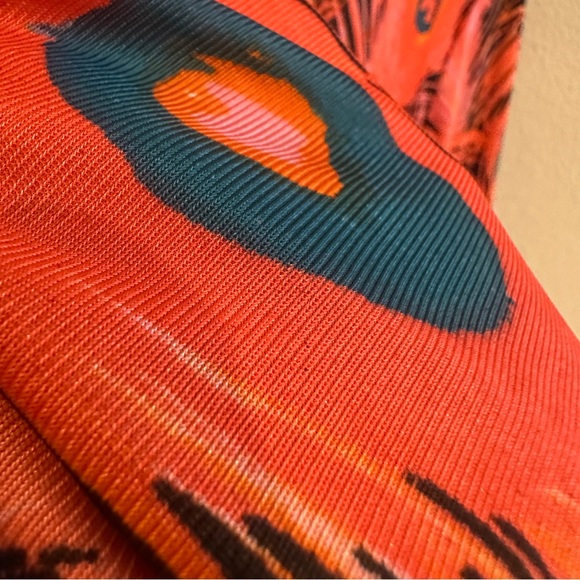 Vintage 70s/80s Mr. Stan Peacock Feather Print Button Down Woven Rayon Blend L - Picture 11 of 15